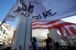 Teabaggers united against taxes and government spending on Wednesday, April 15, at