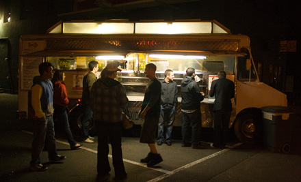 No night is complete without some post-show reflection over street food.