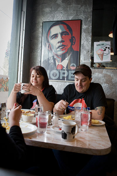 Sippin' at Mae's Cafe.