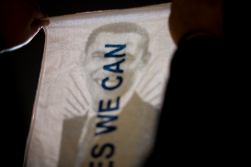 Towels, shirts and buttons were all for sale outside the event gates at Grant Park.