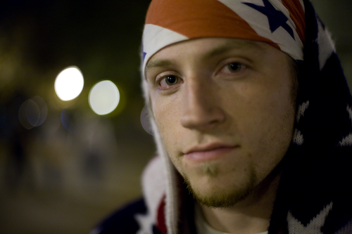 Charlie Santos sells water and soda outside of Grant Park before the the rally begins.