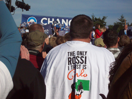 Down in Tacoma for the Down-Ticket: Good review and great find on the Carlo Rossi shirt. Strange political climate indeed. Last paragraph about the speech almost made me shoot milk out my nose, which is odd because I haven't had any milk. - Submitted by Brian