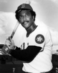 Jim Rice poses in his batting stance.