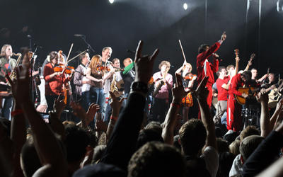 Weezer (and Fans) at KeyArena: A handful of contest winners performed a pair of songs with the band.