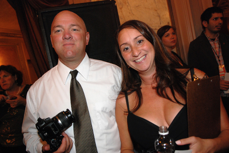 Ruby Room President Nyla Jordan, clipboard in hand, tries to relax and enjoy the festivities.