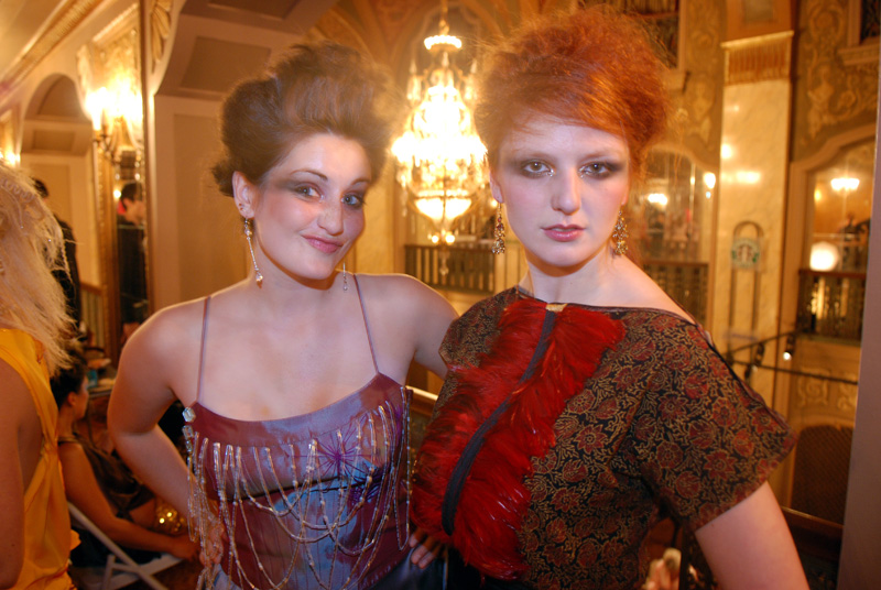 Models throw a little pre-show backstage sass.