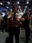 10. Tabletop gamers showed up to this weekendaE™s expo in full force, including this fan decked out entirely in Magic: the Gathering cards. Nice try, guy, especially with those cards pasted to your forehead.