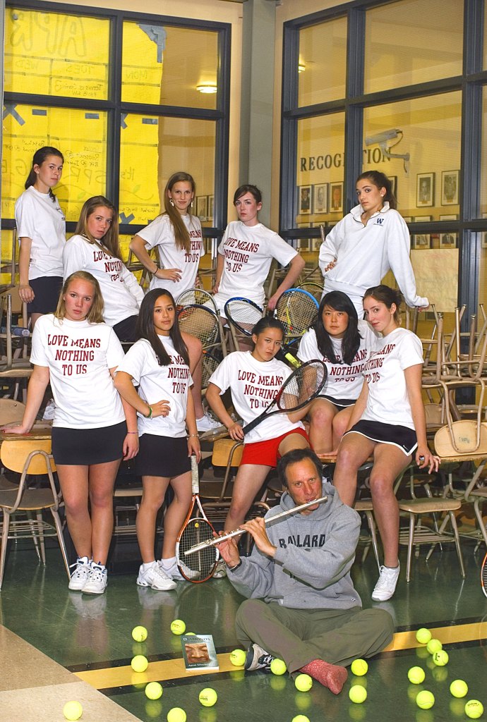 Life coach Aaron SIlverberg learns just as much from the Ballard HIgh girls' tennis team as they learn from him.