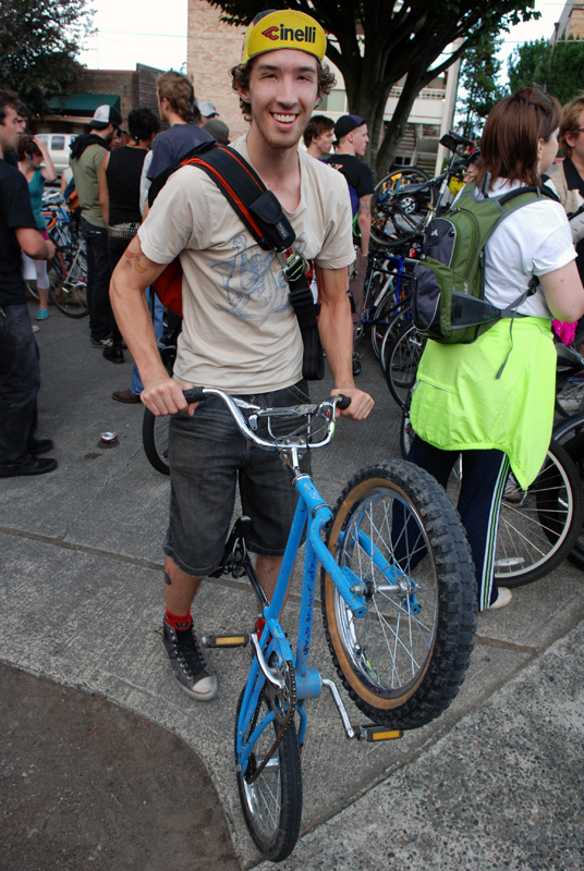 Popping a BMX wheelie.