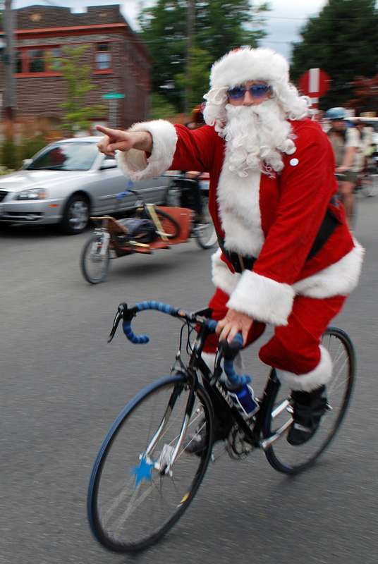 Santa leads the way.