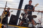 Thrash-punk warm-up entertainment outside.