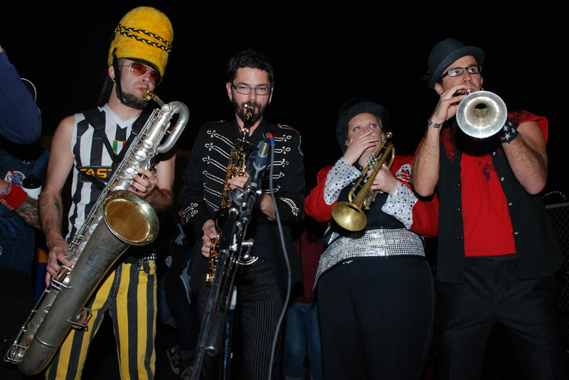 Horn section fro the March Fourth Marching Band.