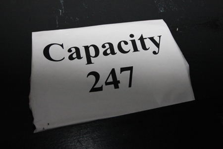 The seemingly arbitrary fire code max capacity of 247 was surely met, and maybe exceeded. The place was packed.
