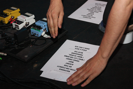 Taping up the set list aE” short, but it packed a punch.