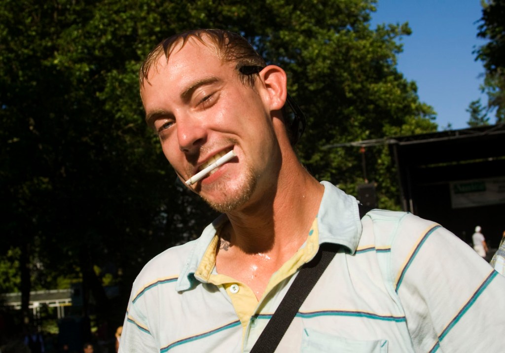 Adam is willing to eat a cigarette for a photo. Awesome.