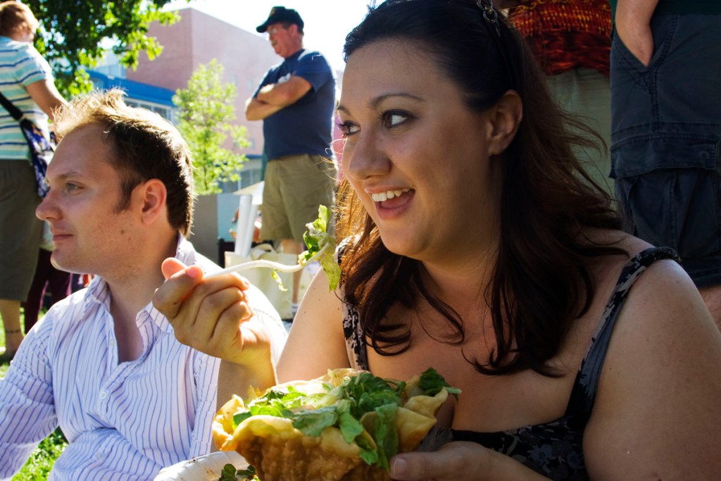 A bite of Seattle for Rachel is a bite of salad.