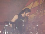 The only good photo of drummer Chris Adler, taken before the set properly began.