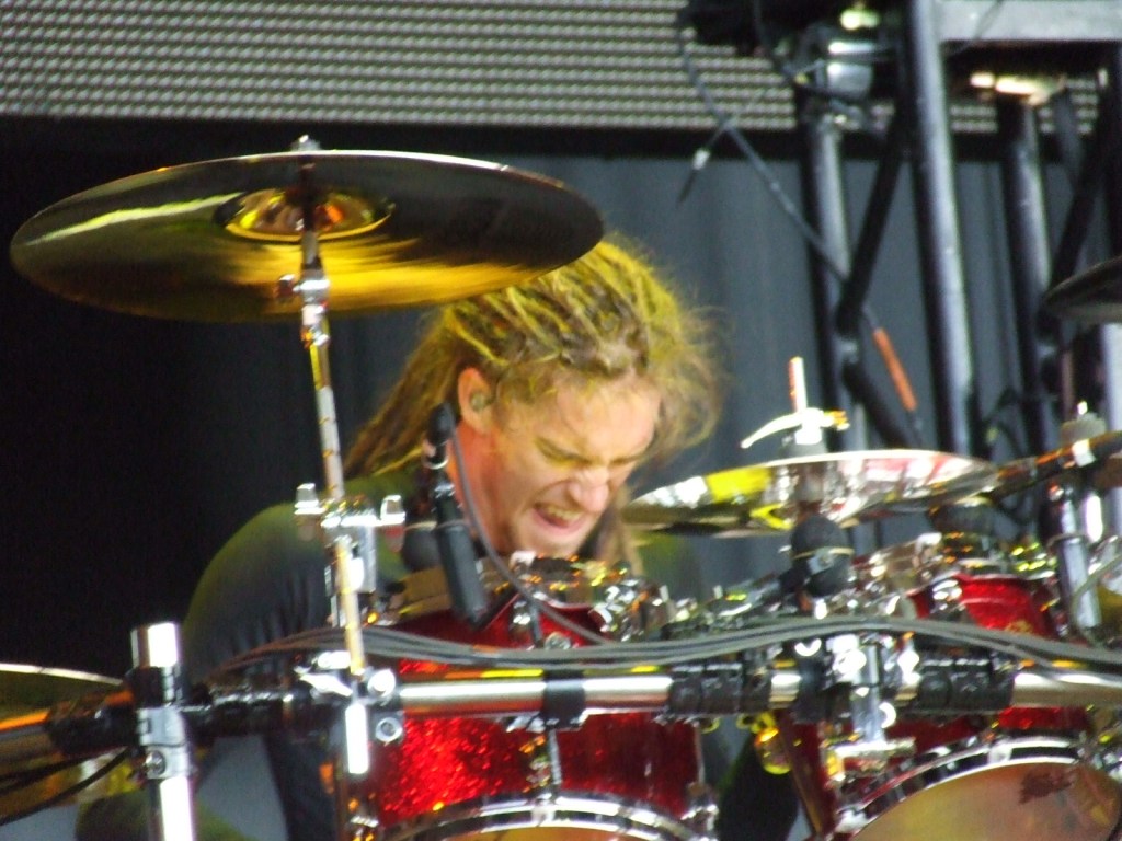 Nick Oshiro, drumming like there's no tomorrow.