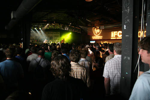 The crowd starts to get thick.