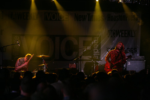 The Black Keys take the stage. Listen to a clip from their set.