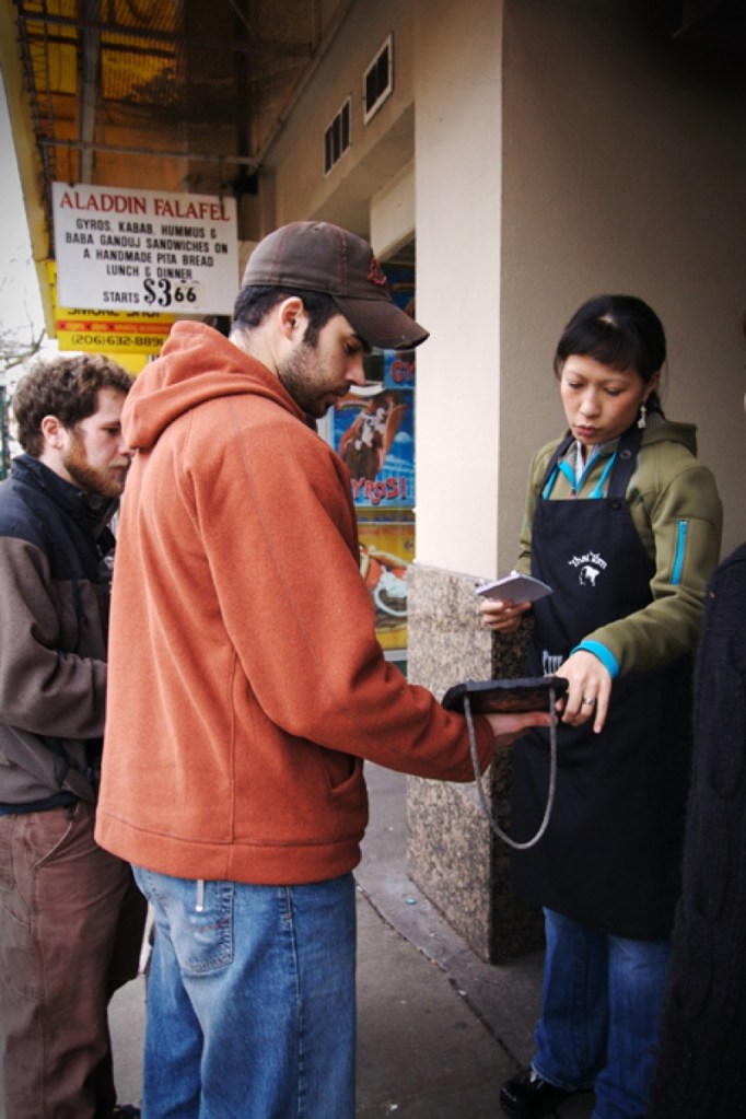 Ordering at Thai Tom's, U-District.