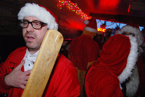 Lotsa booze, plenty of Santas, and their assault on the city, Saturday,