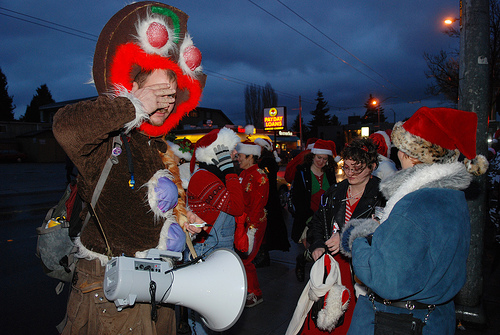 Lotsa booze, plenty of Santas, and their assault on the city, Saturday,
