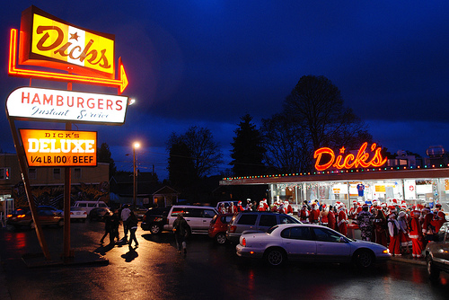 Lotsa booze, plenty of Santas, and their assault on the city, Saturday,