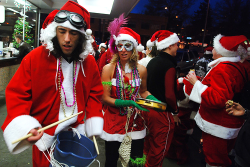 Lotsa booze, plenty of Santas, and their assault on the city, Saturday,