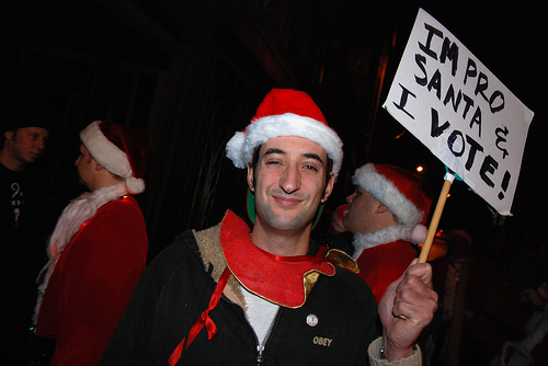 Lotsa booze, plenty of Santas, and their assault on the city, Saturday,