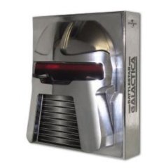 7. Battlestar Galactica (The Complete Epic Series Limited Edition Cyclon Head) Not the critically-frottaged Sci-Fi series, but the original one with the funny hair, Battlestar Galactica's one lasting contribution to pop culture is the way-cool Cylon alien head. The box loses points for being neither a stand-alone piece nor something that slides easily onto a shelf.