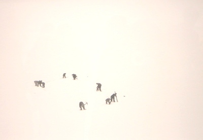 One of Samantha Scherer's haunting watercolors of Shackleton's voyage at Davidson Contemporary.