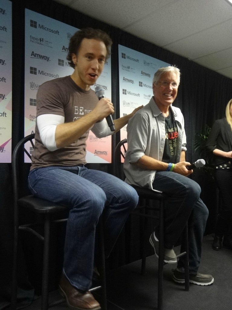 Free the Children founder Craig Kielburger credits Pete Carroll with bringing We Day to Seattle.