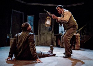 Preparing for Seder: Childers (sitting) and Hall.Photo by Erik Stuhaug