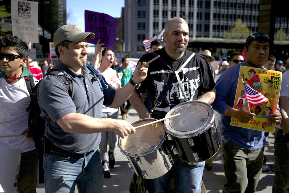 Scenes from the May Day immigration rally in Seattle.
