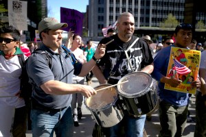 Scenes from the May Day immigration rally in Seattle.