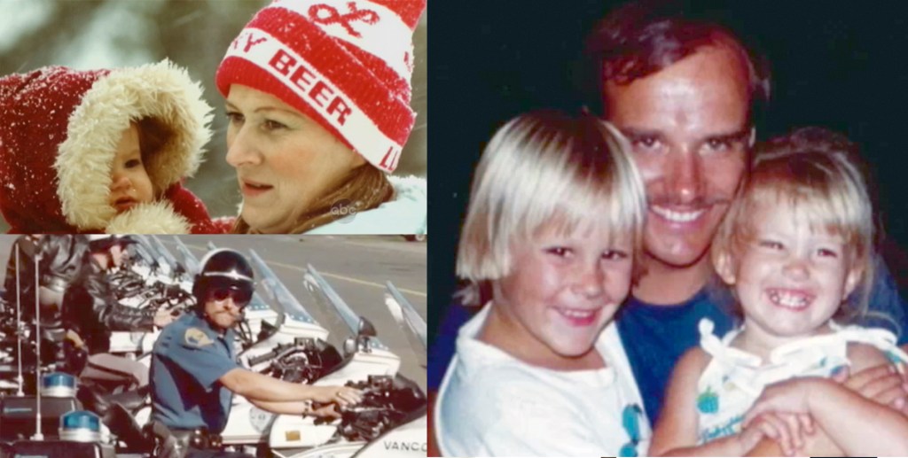 Clockwise from top left: Spencer’s first wife, DeAnne; Spencer with his children, Matt and Katie; and Spencer on the job.