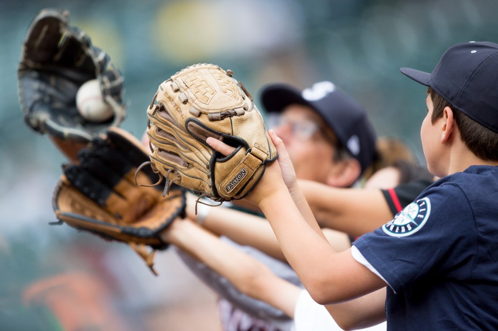 Foul balls being caught...