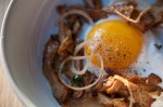 Smoked wild mushroom with duck egg, barley and thyme found at Ethan Stowell's mkt.