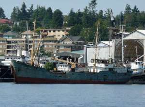 The mighty ship, after taking a few too many hits