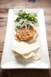 Sunset-pink salmon tartare at Tanglewood Supreme (Photo by Joshua Huston)