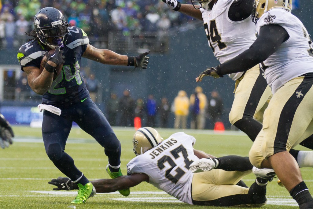Lynch put up 140 of the Hawks 174 net rushing yards.
