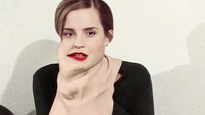 Yesterday, this traumatic GIF of Emma Watson taking her face off to