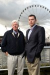 Hal Griffith, left, and son Kyle brought us the Great Wheel, and hope to parlay that success into an aerial people-mover to run from Downtown to the waterfront. Photo by Kyu Han