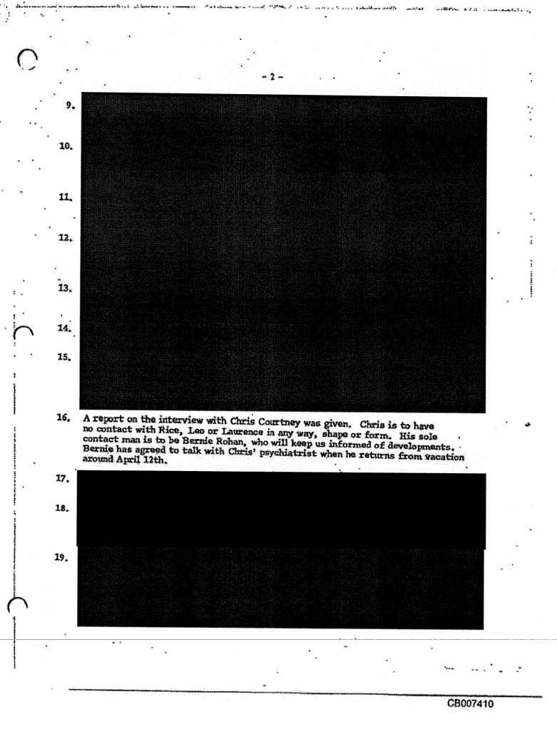The transcript of Courtney’s deposition, top; and minutes of a 1974 Christian Brothers council meeting, above.
