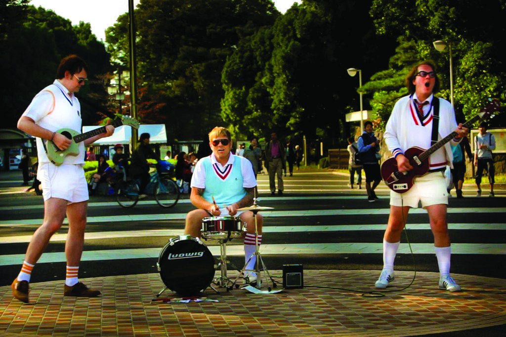 From left: Drury, Lowry, and Peterson in Yoyogi Park.