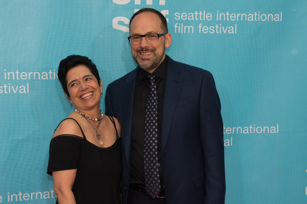 Spence with SIFF Managing Director Mary Bacarella. Later in the evening these two would make some big announcements about the future of SIFF.
