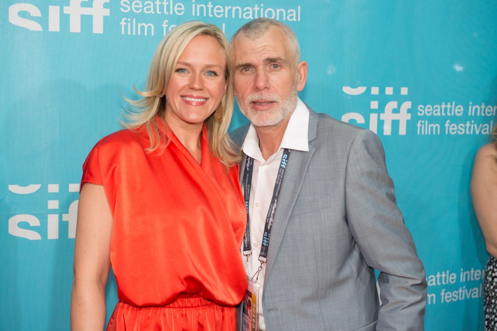 SIFF board member Billy O'Neil with artist and daughter Piper O'Neil.