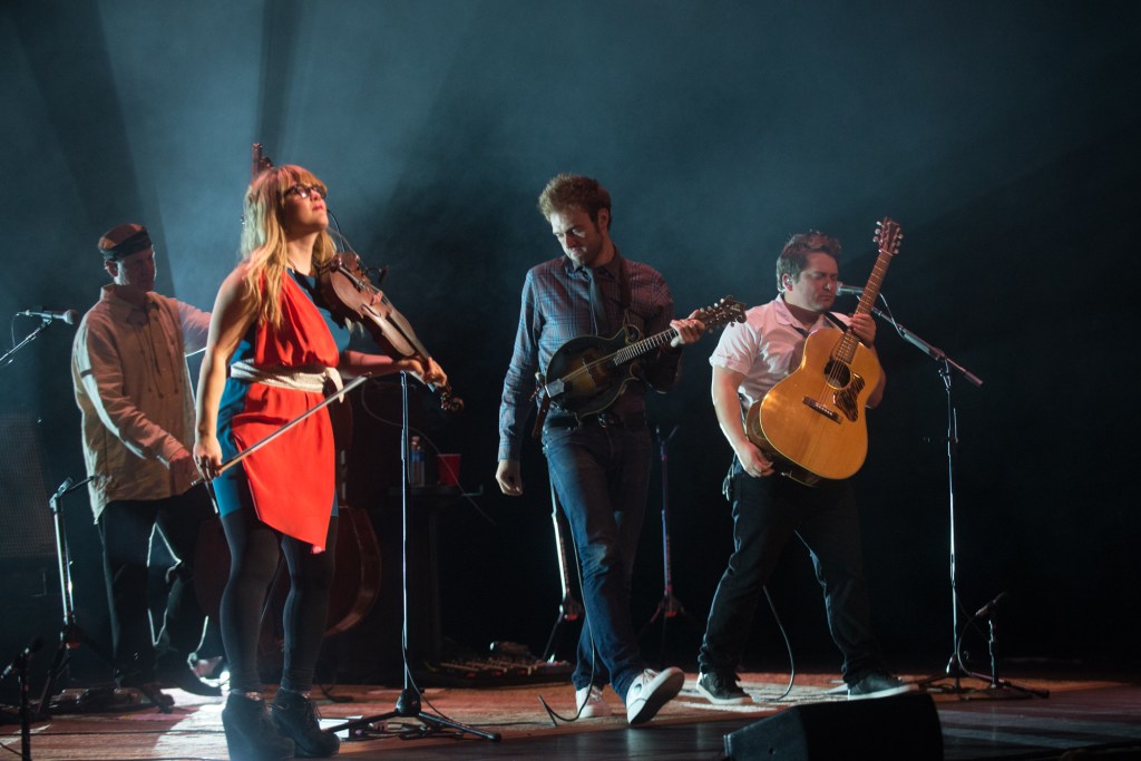 The entire stage was lit up with a textured background to give an eerie feel at times and a fun playful mood at other times.