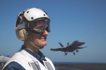 Dyer on the flight deck.